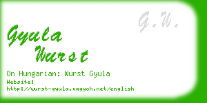 gyula wurst business card